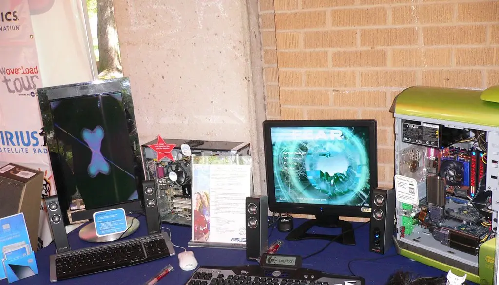 A handheld gaming PC held in two hands