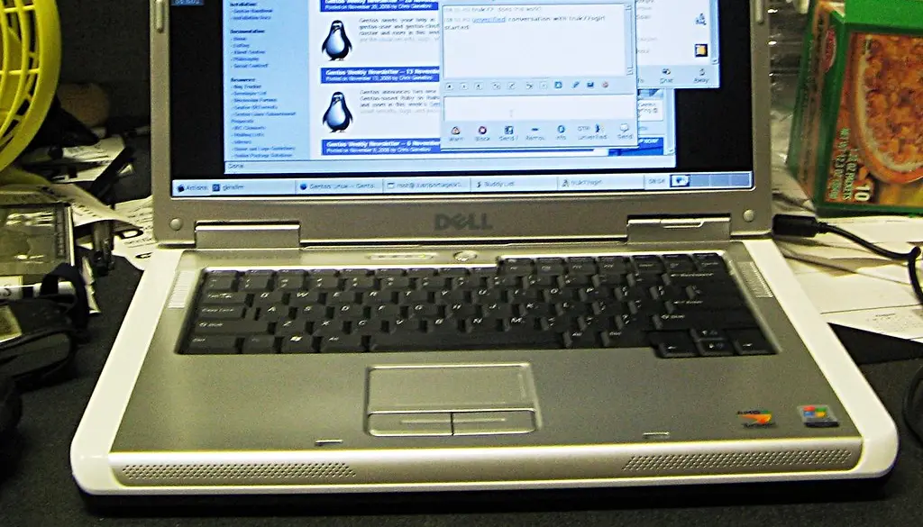 A laptop screen showing a video conferencing app with the camera active